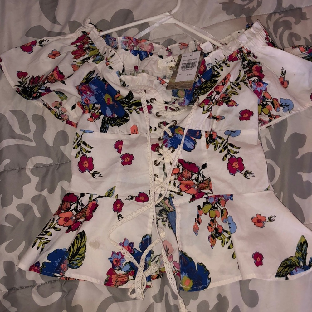 NWT tie up corset blouse